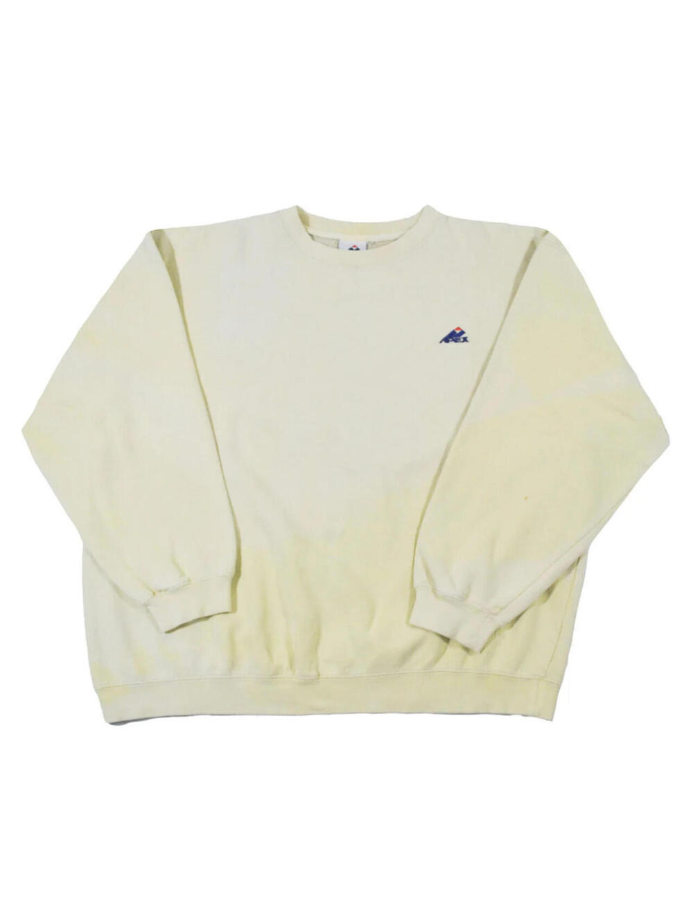 Vintage Apex 90s Sports Yellow Faded Crewneck Sweatshirt Size Large
